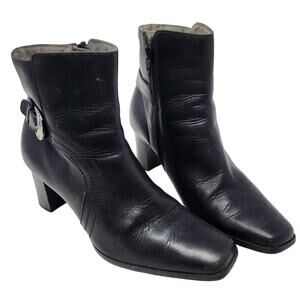 Mountain Lake Dress Boots Side Zip Closure With Buckle Square Toe Black Size 8.5